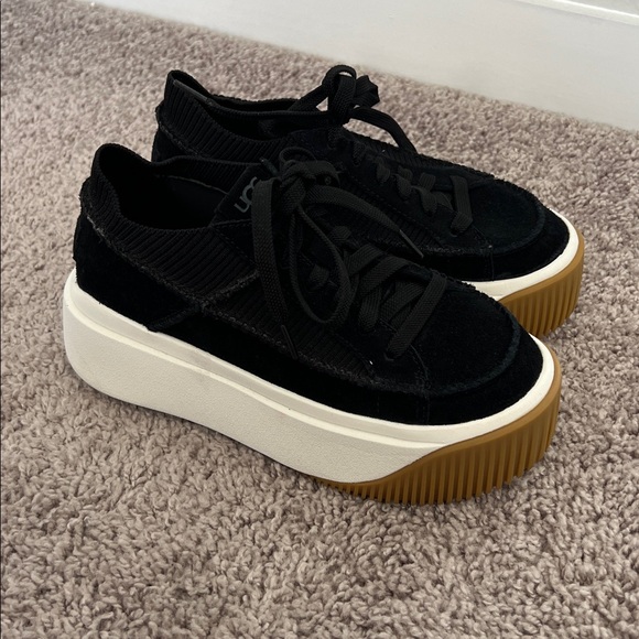 UGG Shoes - Ugg Suede Black Platform Sneakers